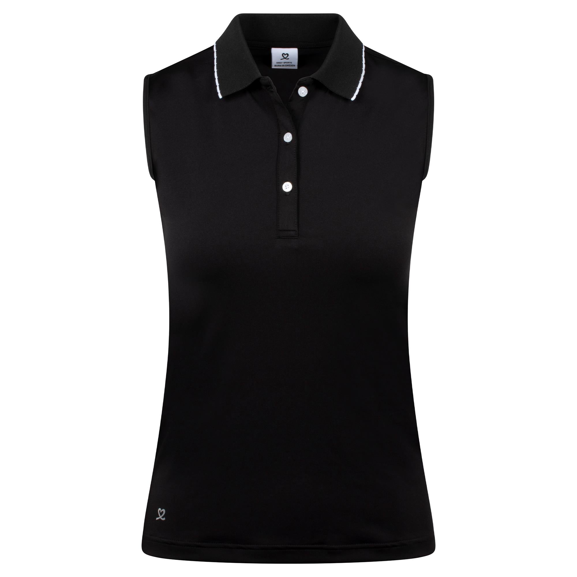 Daily Sports Track Ladies Sleeveless Golf Polo Shirt Black